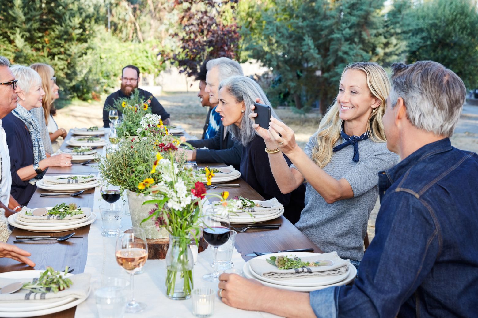 Outdoor dinner party