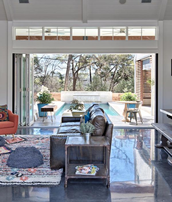 Open living room pool